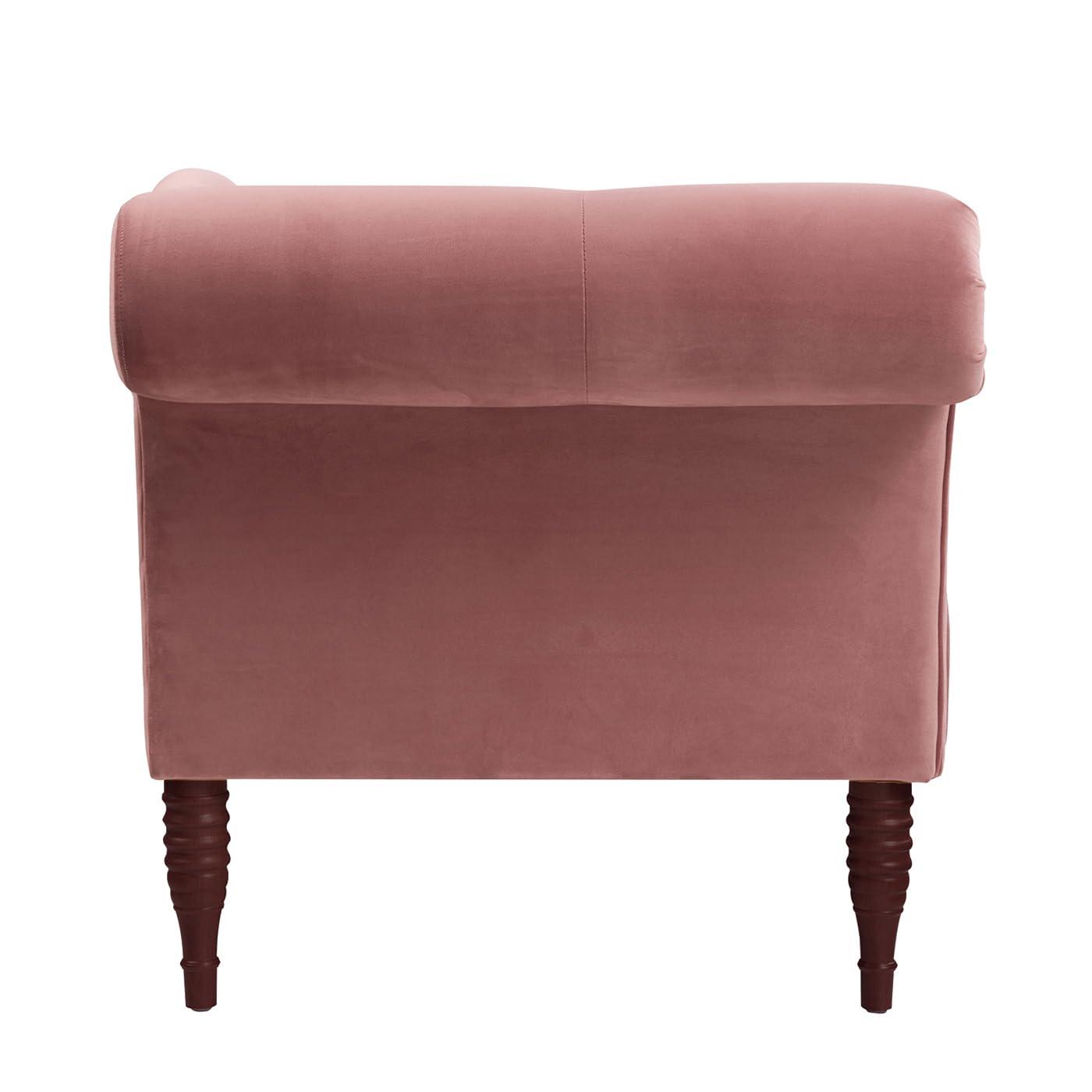 Samuel Tufted Roll Arm Chaise Lounge Ash Rose