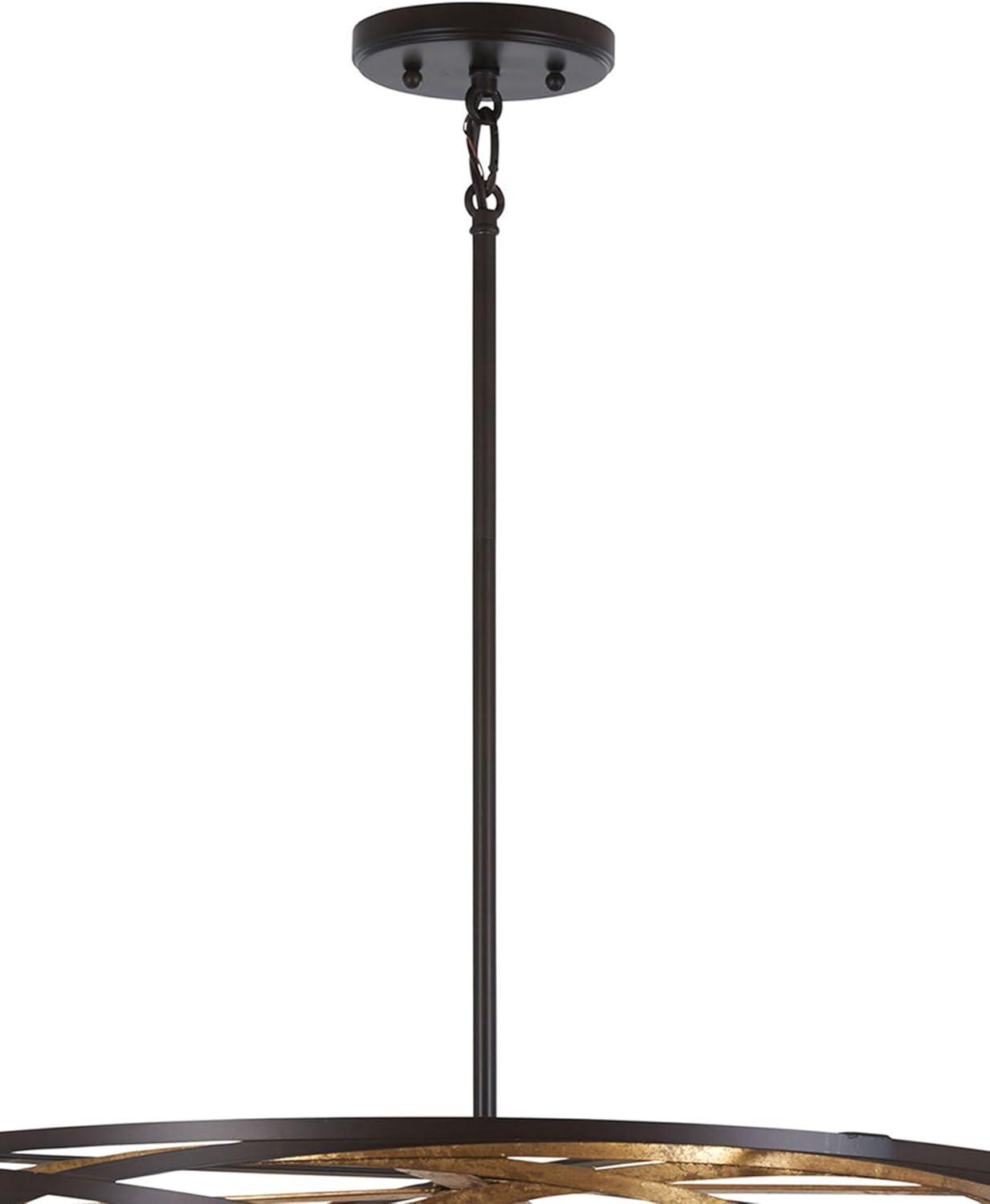 Minka Lavery Dark Bronze Mosaic Gold Chandelier 26" Wide Modern 6-Light Fixture for Dining Room House Foyer Kitchen Entryway Home