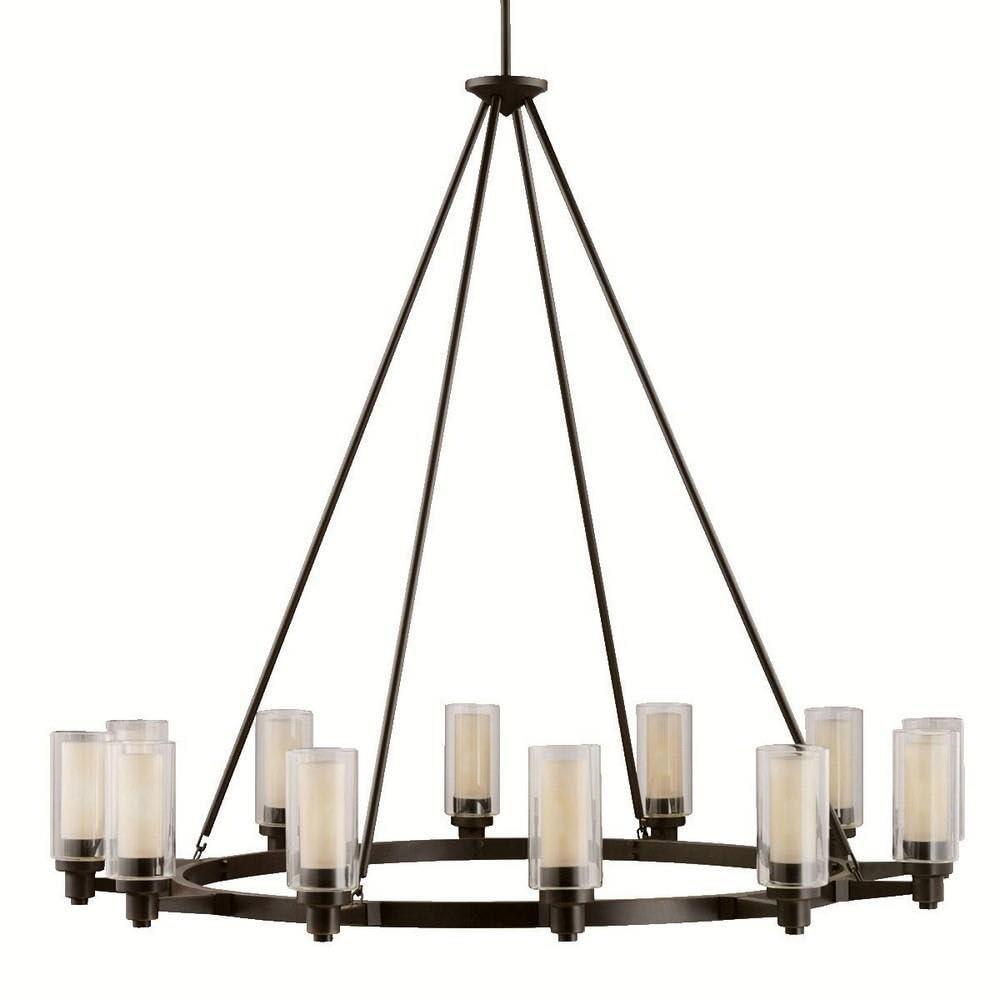 Twelve Light Chandelier With Soft Contemporary Inspirations 41 Inches Tall By 44.5 Inches Wide-Olde Bronze Finish Kichler Lighting 2347Oz
