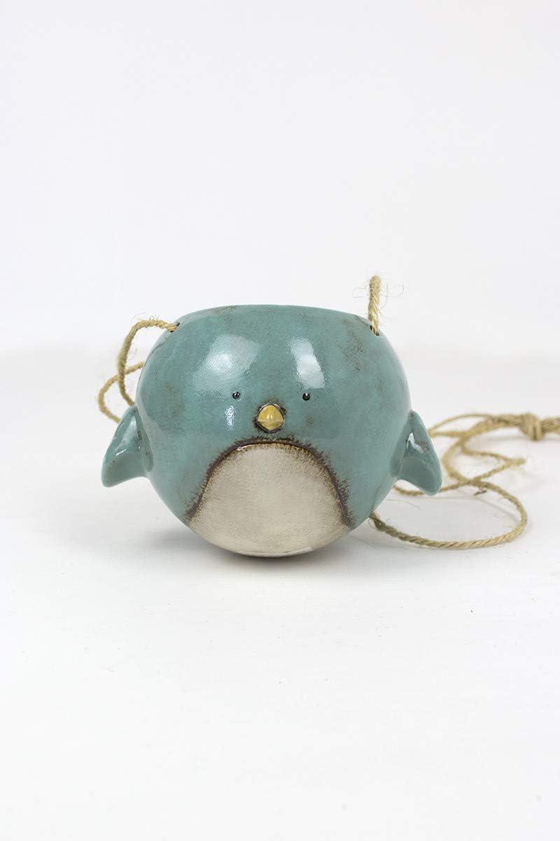 Ceramic Hanging Bird Planter Blue