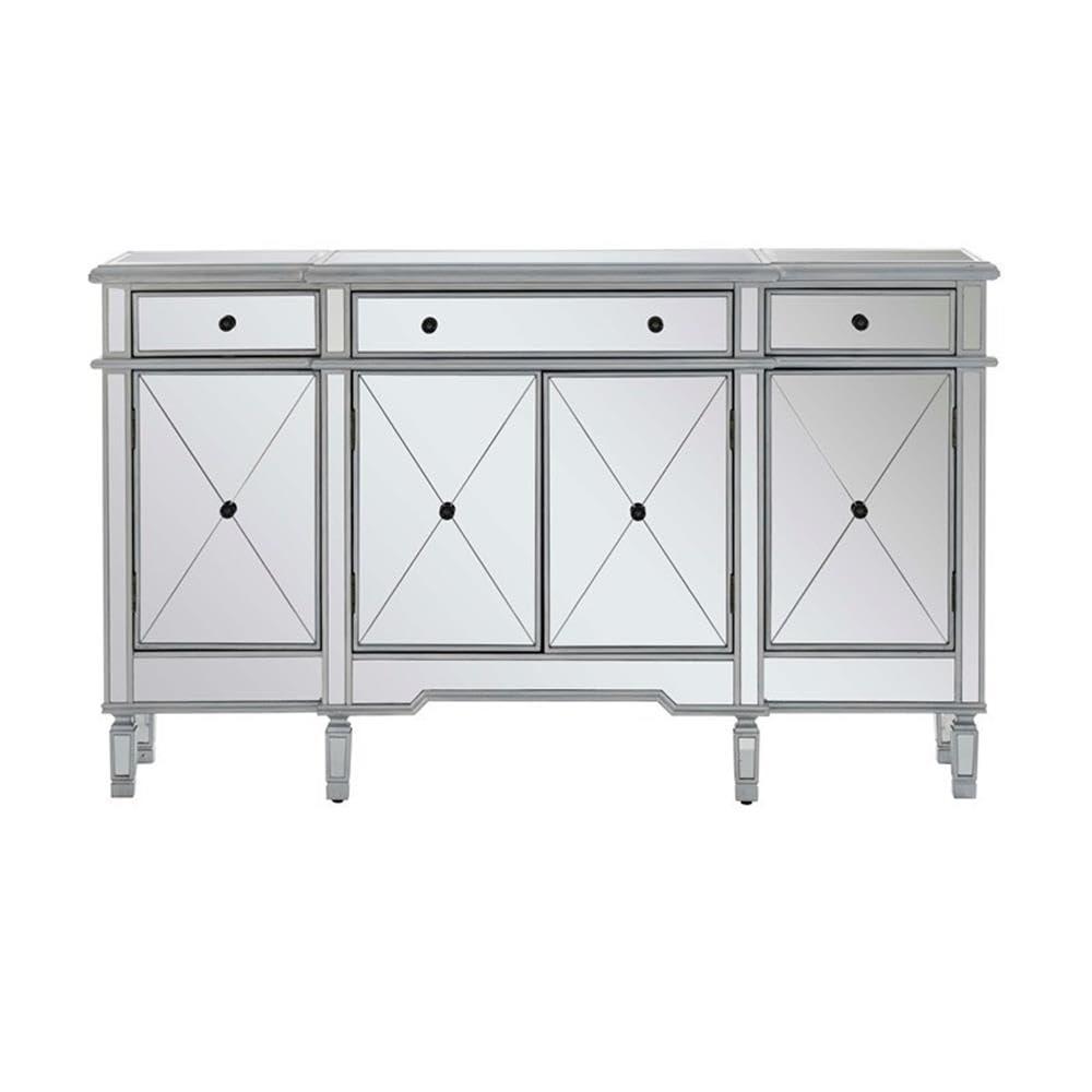 Powell Company Mirrored 4-Door 3-Drawer Console