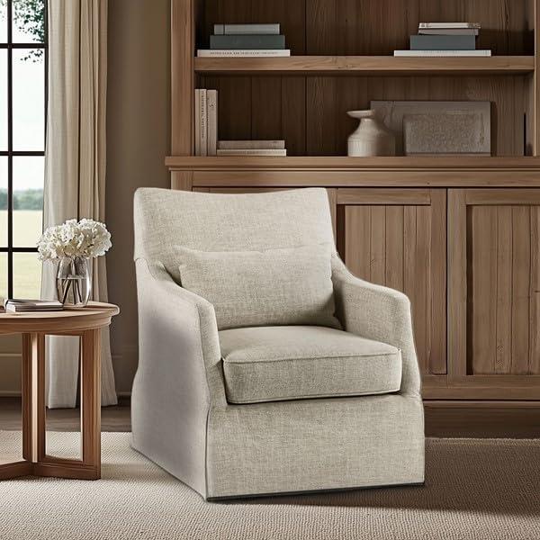 Martha Stewart London 360°Swivel Armchair with Lumbar Pillow