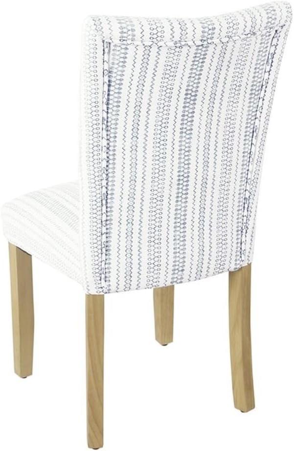 HomePop Set of 2 Parson Dining Chair Blue Farmhouse Stripe: Upholstered, Foam-Filled, Hardwood Frame