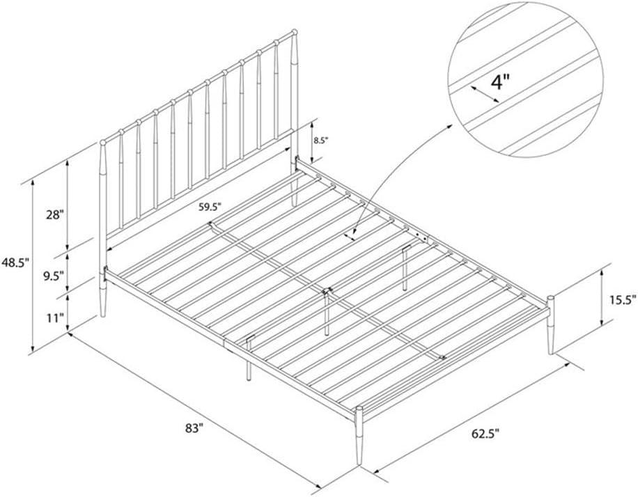 Nicole Modern Metal Platform Bed