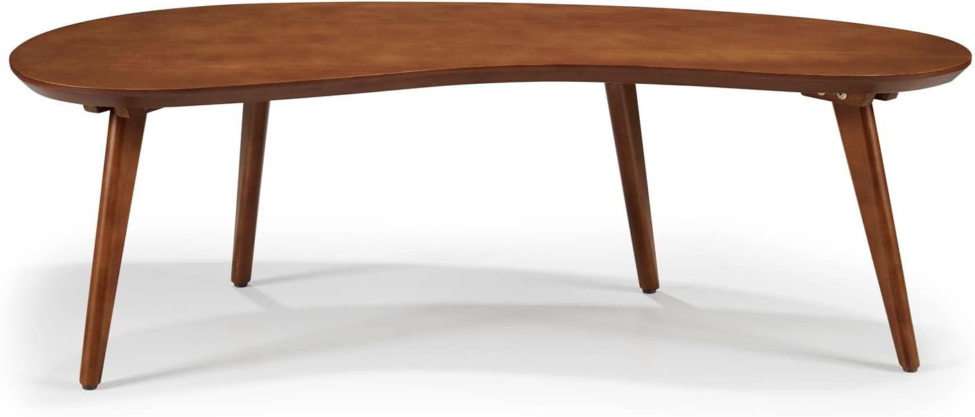 Camaflexi Mid Century Modern Coffee Table Small Tabletop Wood Coffee Desk, White