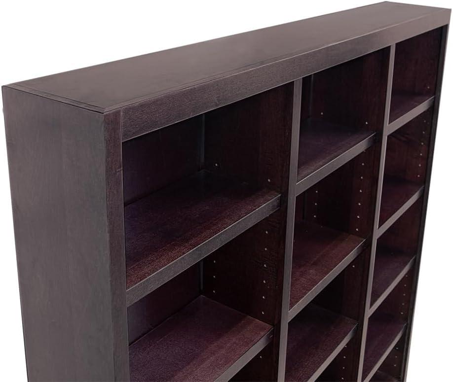 Winston Porter Flannagan Triple Wide Wood Bookcase, 15 Bookshelf, 72 inch Tall Storage and Display Bookshelf for Home Office and Living Room