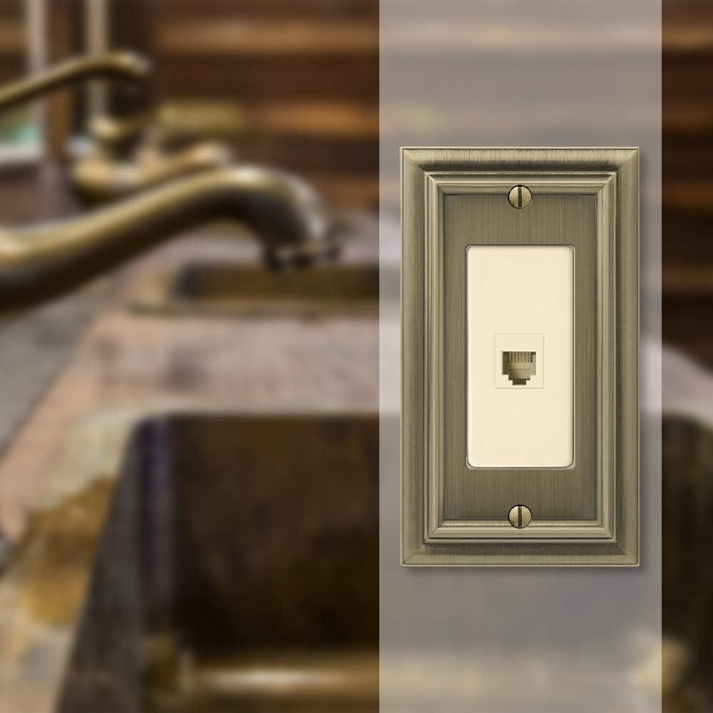 Brushed Brass Single Phone Cast Metal Wallplate