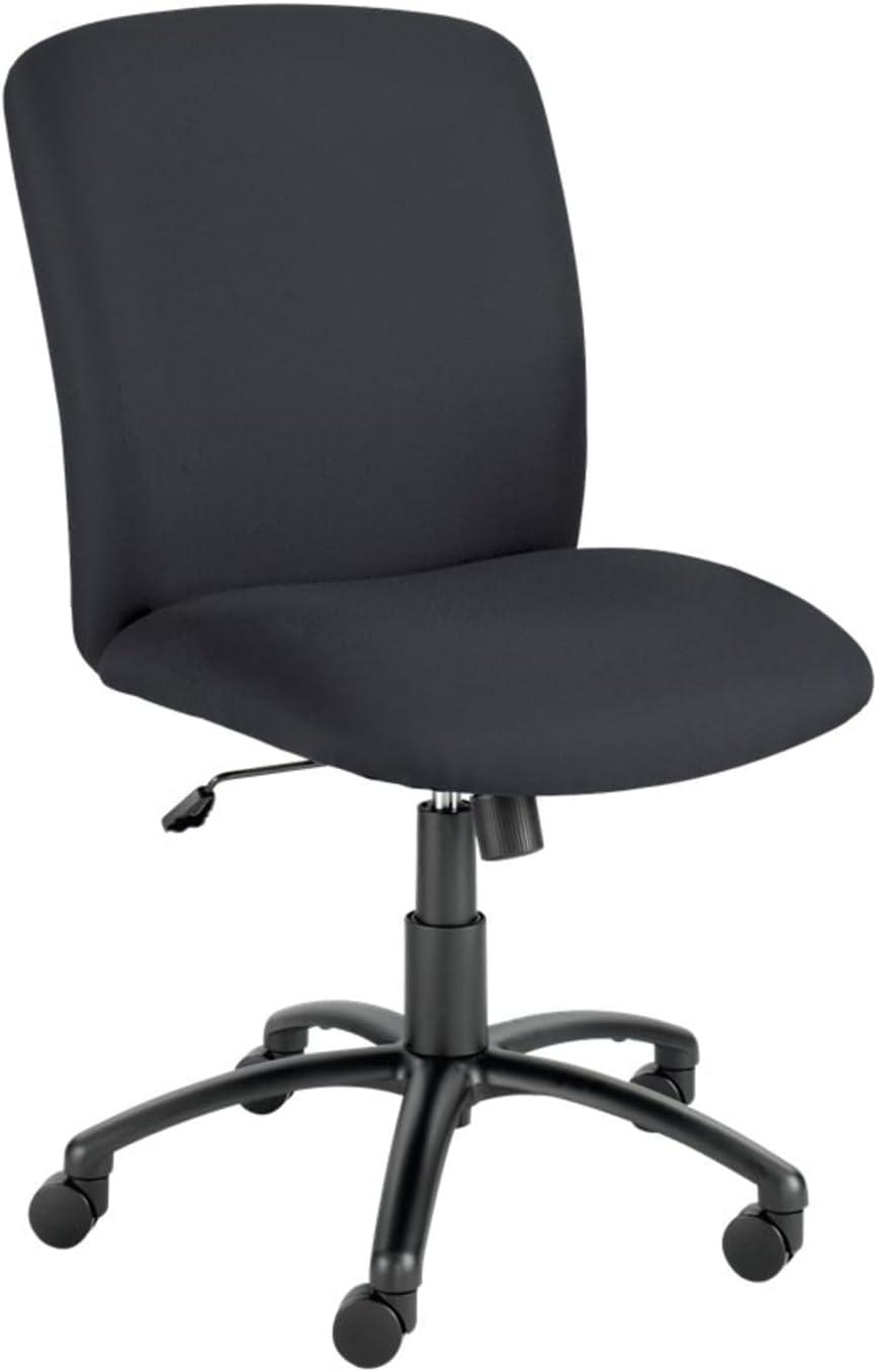 Safco Big & Tall Executive High-Back Chair Black Foam, Polyester Seat - Polyester Back - Black Steel Frame - 5-star Base - Black - 22.25" Seat Width x 20.75" Seat Depth - 27" Width x 30.3" Depth x 44.