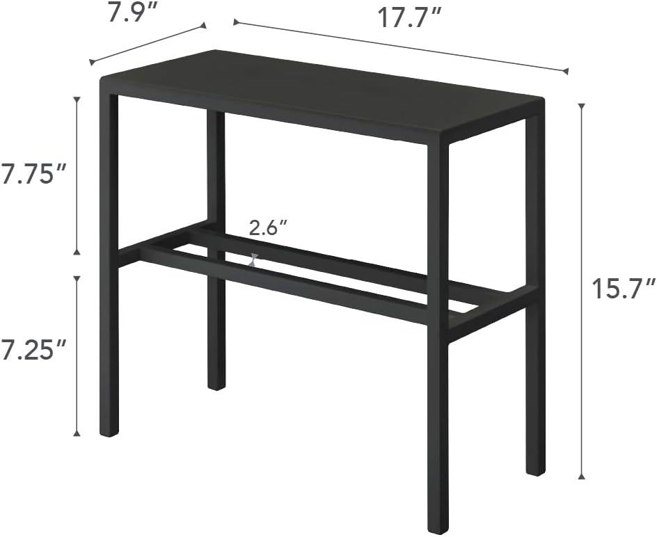 Black Metal 2-Tier Entryway Shoe Organizer