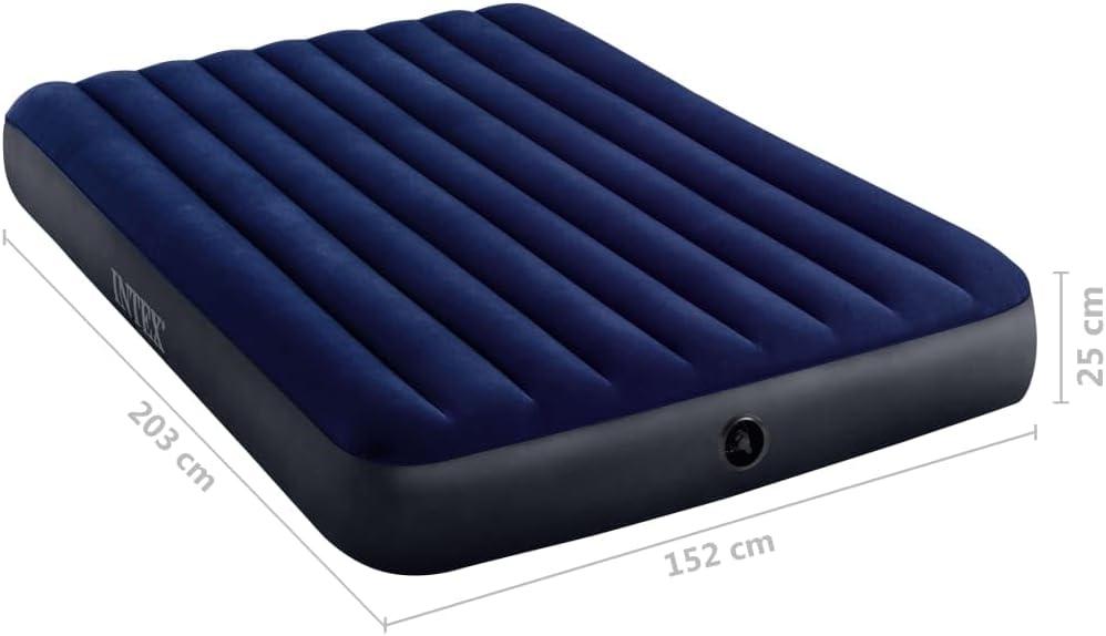 Intex Classic Downy Airbed Set with 2 Pillows and Double Quick Hand Pump, Queen