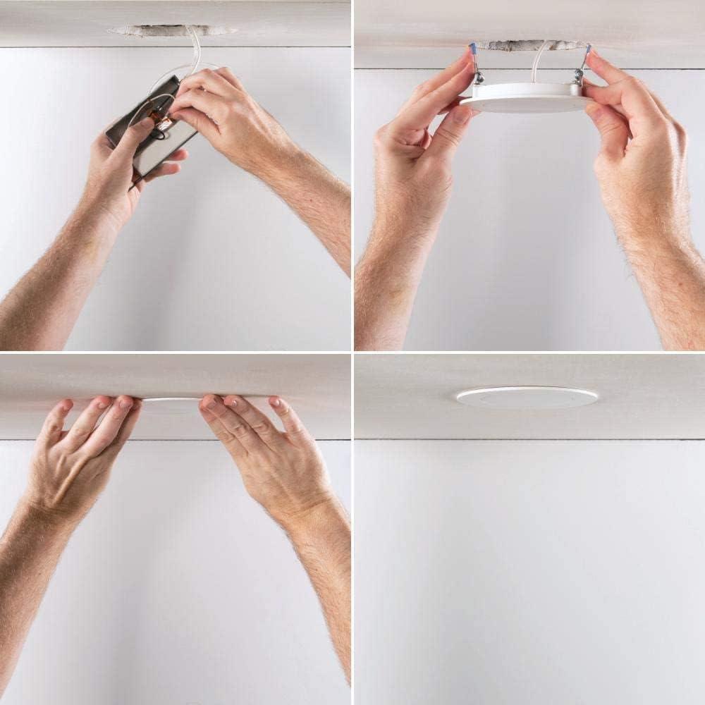 Halo HLB Lite Matte White 4 in. W LED Smart-Enabled Canless Recessed Downlight 10.1 W