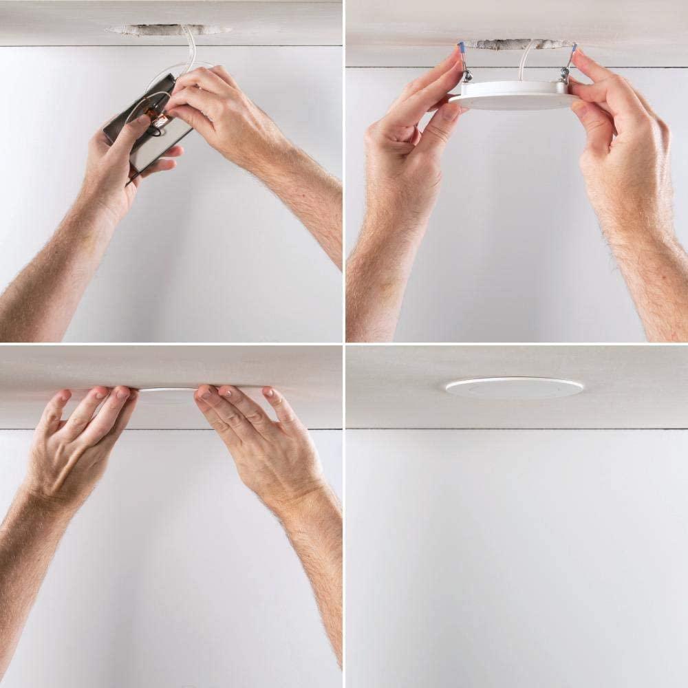 Halo HLB Lite Matte White 4 in. W LED Smart-Enabled Canless Recessed Downlight 10.1 W