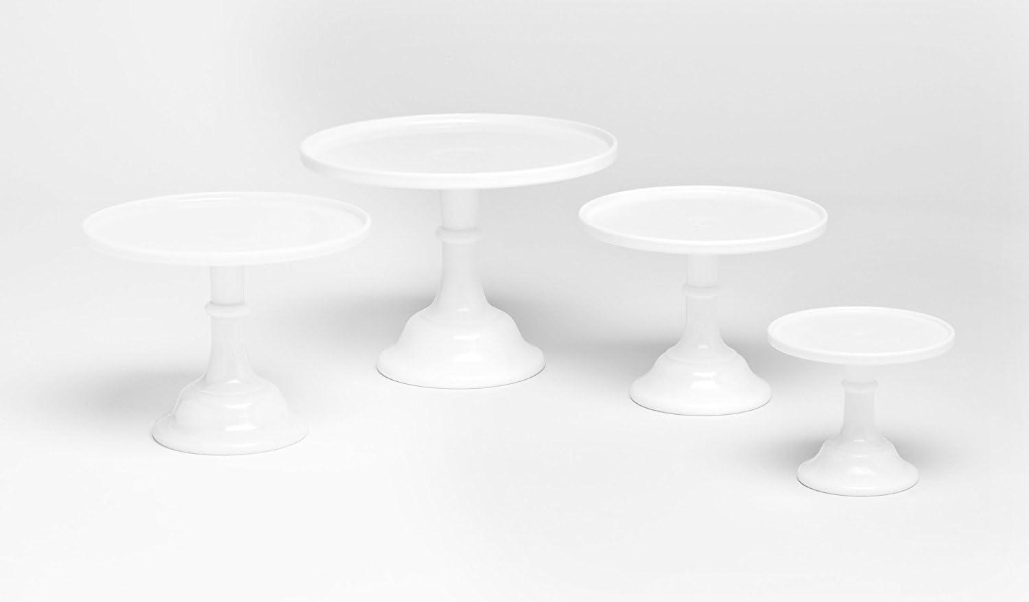 Milk White 6" Glass Cake Plate Stand