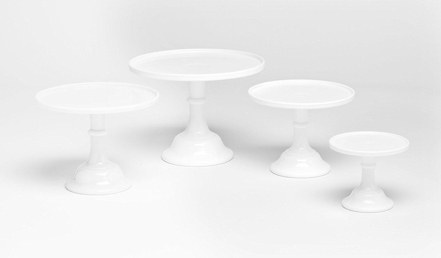 Milk White 6" Glass Cake Plate Stand