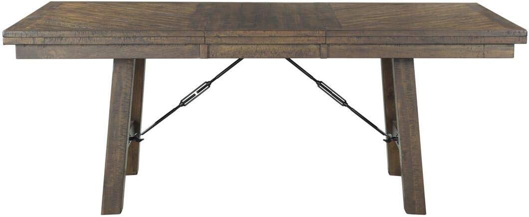 Dex 6pc Extendable Dining Table Set: Smokey Finish, Turnbuckle Detail - Picket House Furnishings