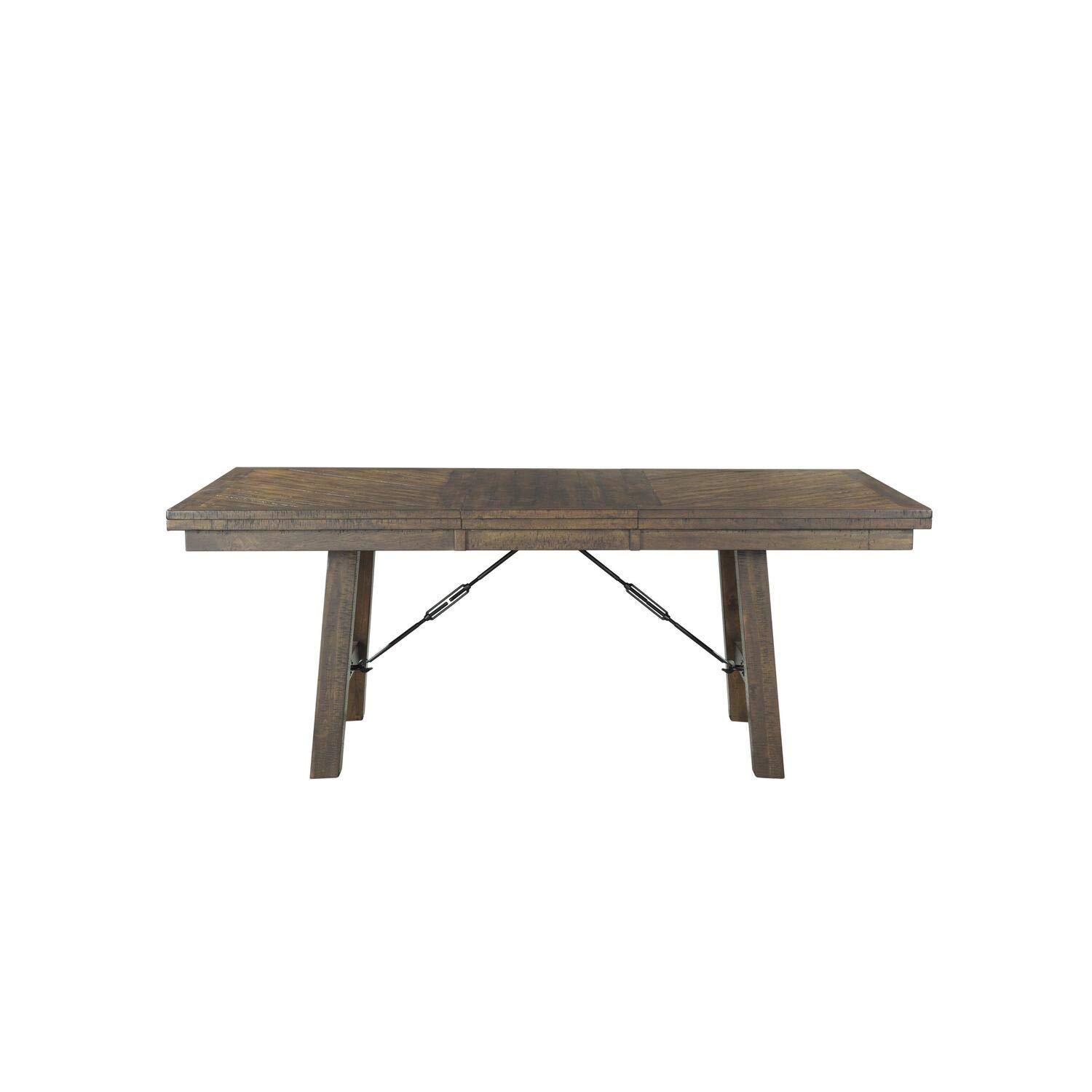 Dex 6pc Extendable Dining Table Set: Smokey Finish, Turnbuckle Detail - Picket House Furnishings