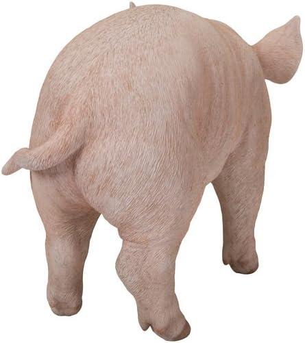 Life-Like Pink Polyresin Standing Baby Pig Statue