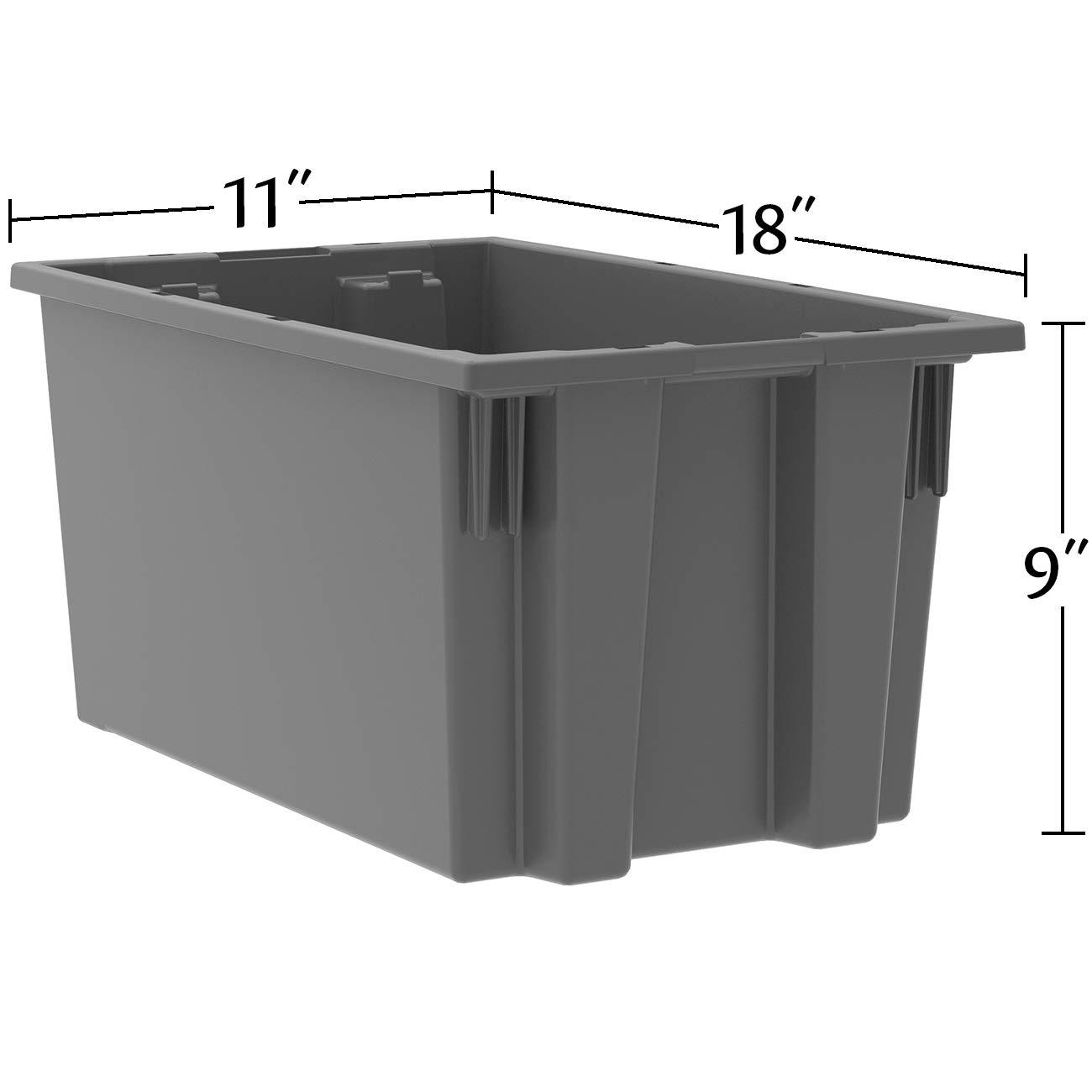 Blue 18-Inch Plastic Nest and Stack Storage Tote