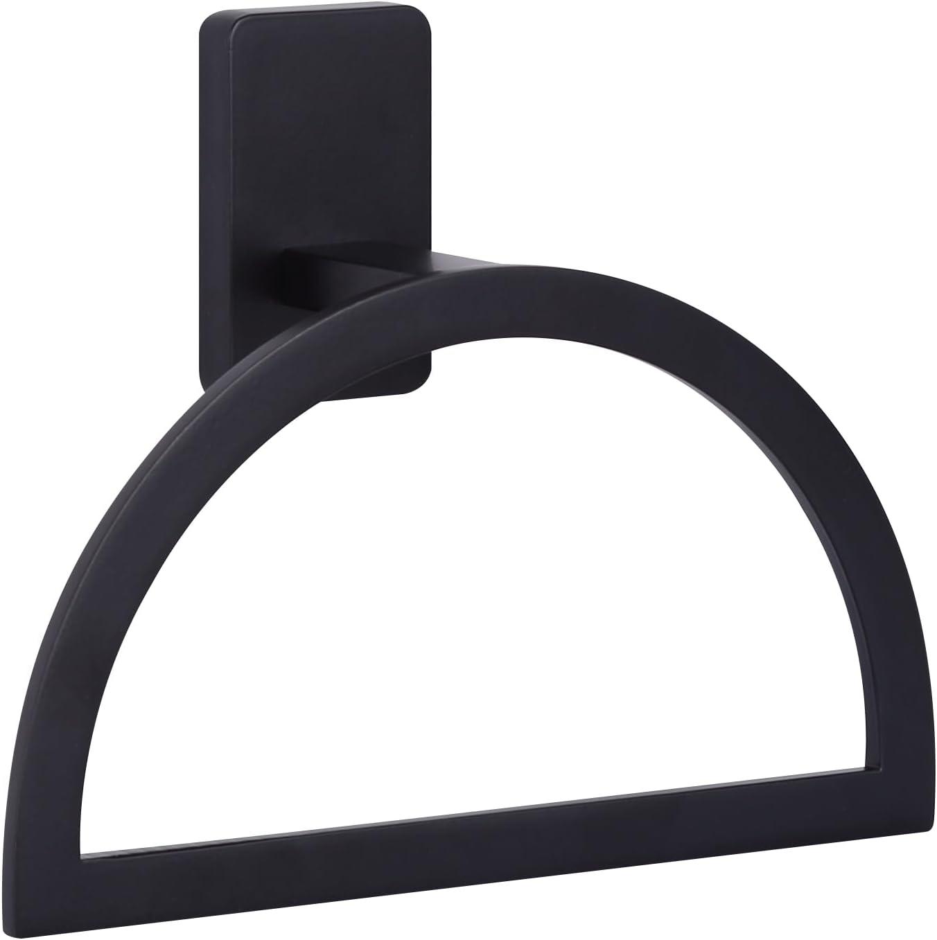 Archer Matte Black Modern Metal Towel Ring