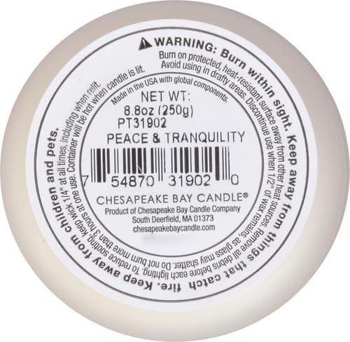 Frosted Glass Peace + Tranquility Lidded Jar Candle White 8.8oz - Mind & Body by Chesapeake Bay Candle: Soy Wax Blend with Essential Oils