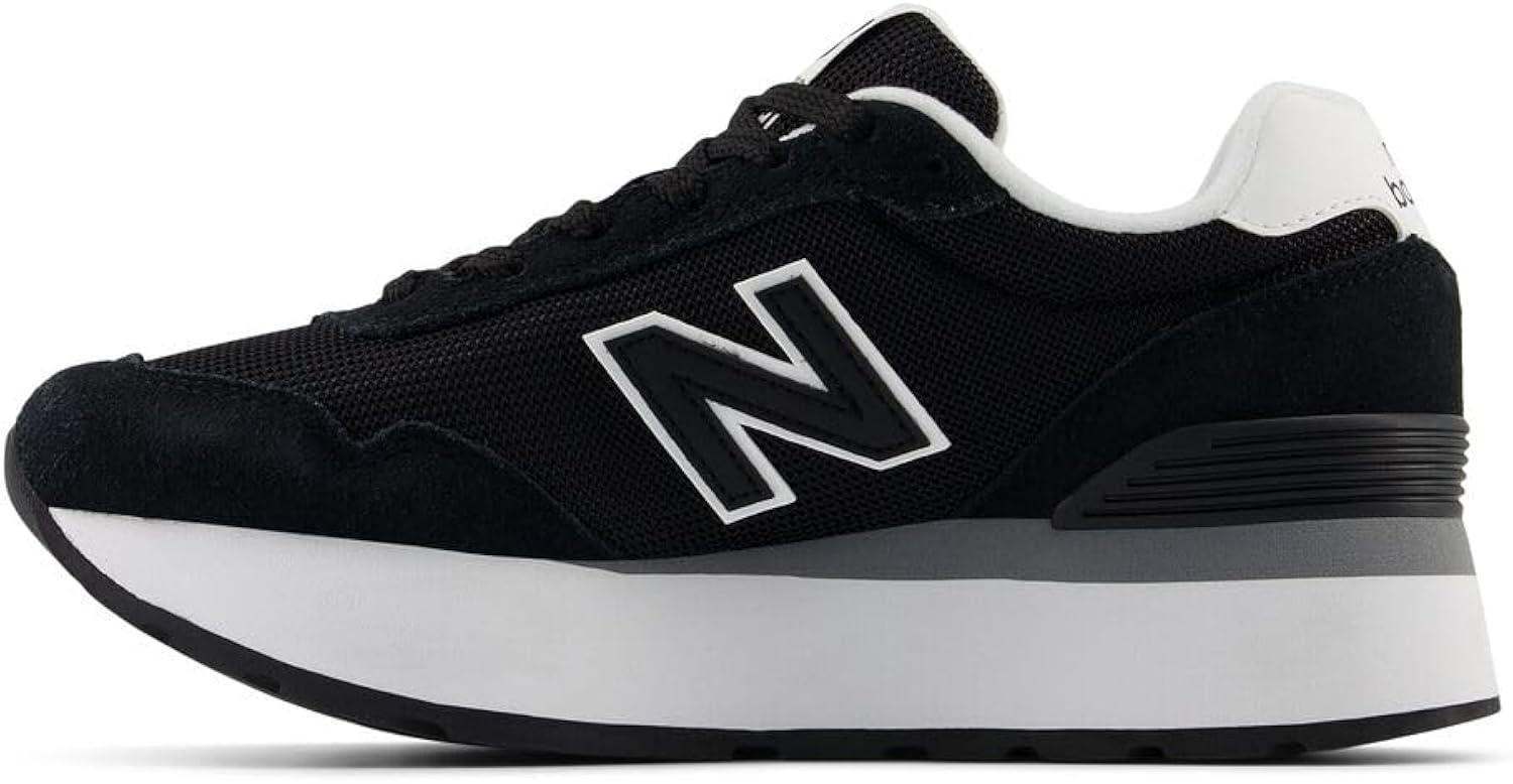 Black Genuine Suede and Mesh Platform Running Sneakers