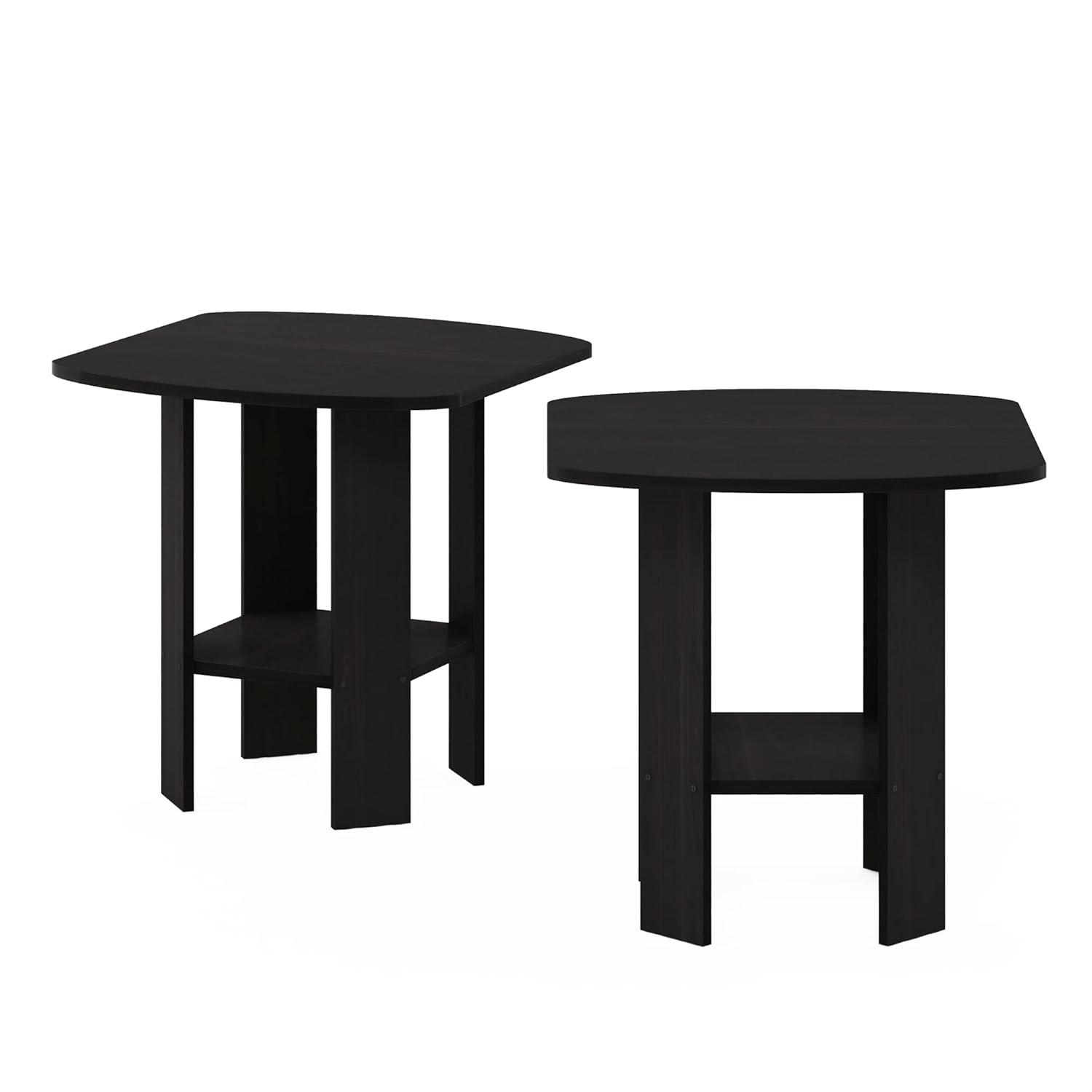 Furinno Simple Design End Table, 2-Pack, Espresso
