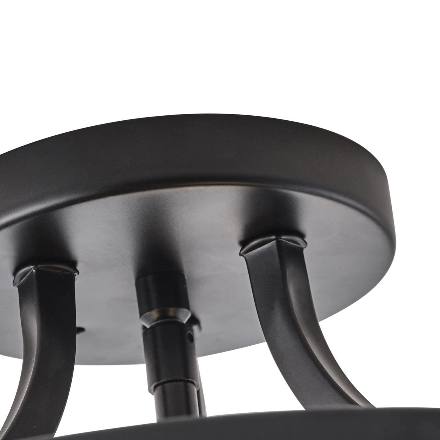 Aiwen Metal Modern Home Semi Slush Mount Ceiling Lamp Glass Shade Unique Decorative Light Fixture
