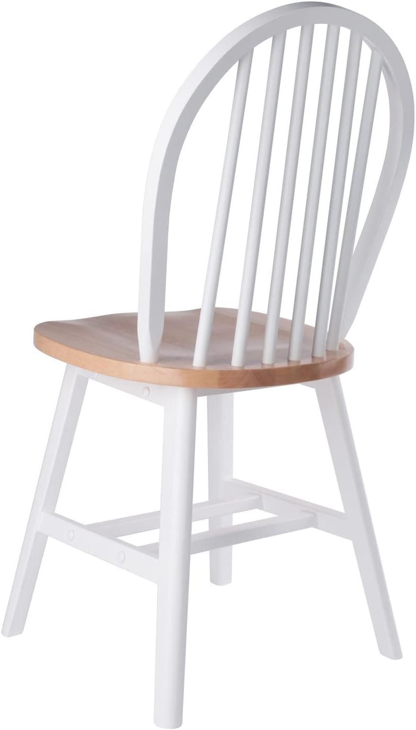 Winsome 2pc Windsor Chair Set Natural/White : Wood Frame, Spot Clean, Transitional Style, No Tools Assembly