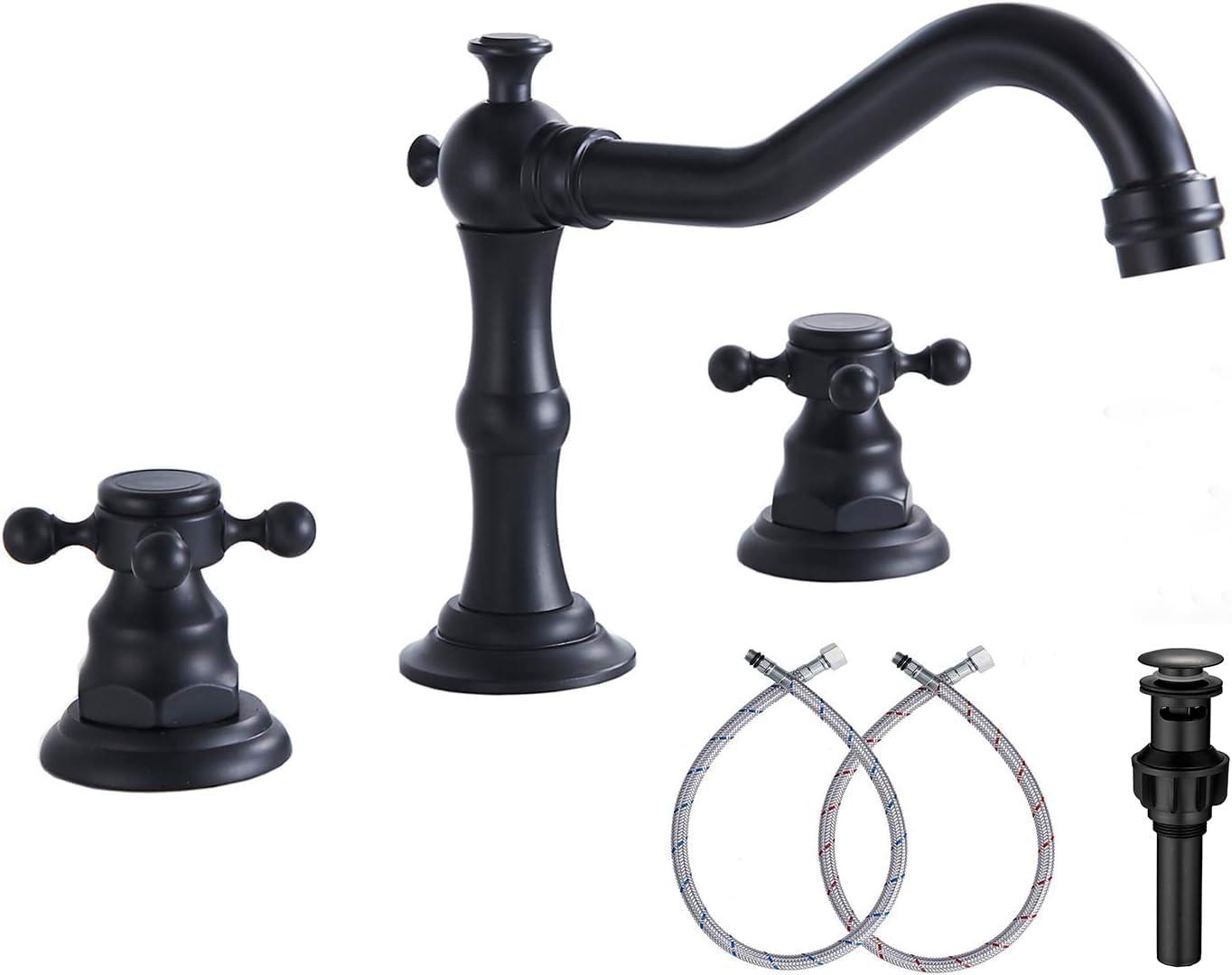 Widespread 2-handle Bathroom Faucet with Drain Assembly