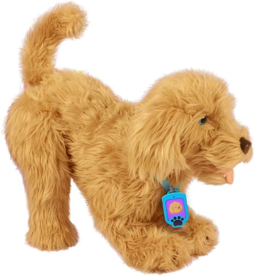 Interactive Brown Plush Labradoodle with Accessories