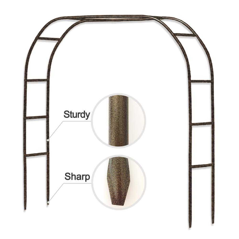 Metal Garden Arch,7.8 Feet High x 5.5 Feet Wide Sturdy Metal Arbor with Sharp Ends for Climbing Vines and Plants,Weddings Quinceaneras Party Decoration