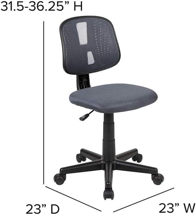 Flash Furniture Flash Fundamentals Mid-Back Gray Mesh Swivel Task Office Chair with Pivot Back