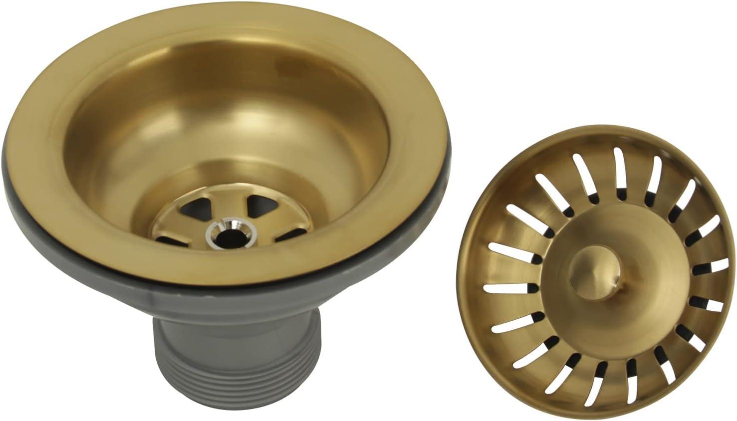 Brushed Gold Brass Kitchen Sink Strainer Stopper