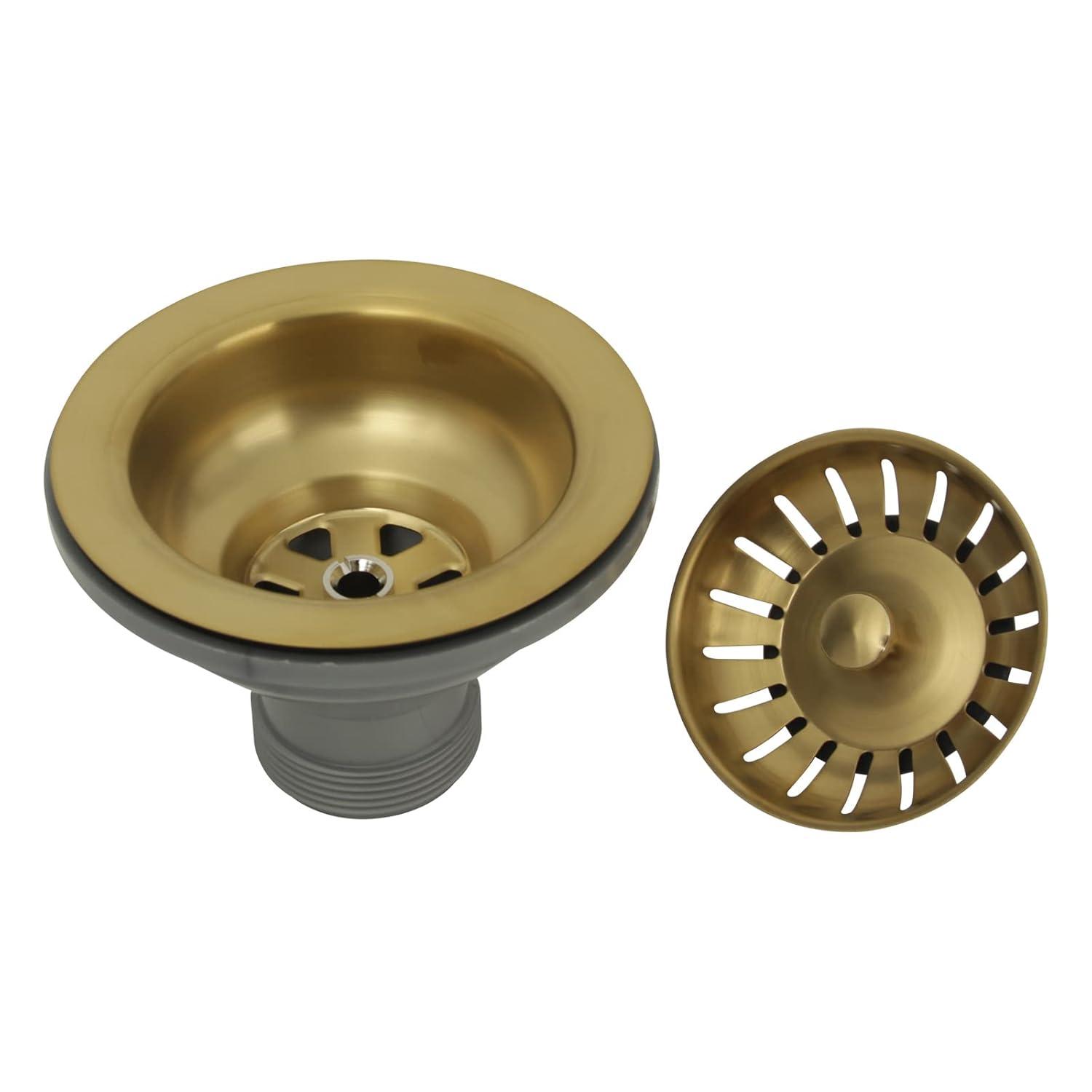 Brushed Gold Brass Kitchen Sink Strainer Stopper