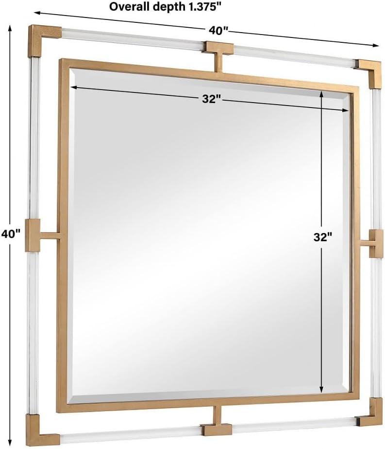 Hyperion Square Mirror - Gold