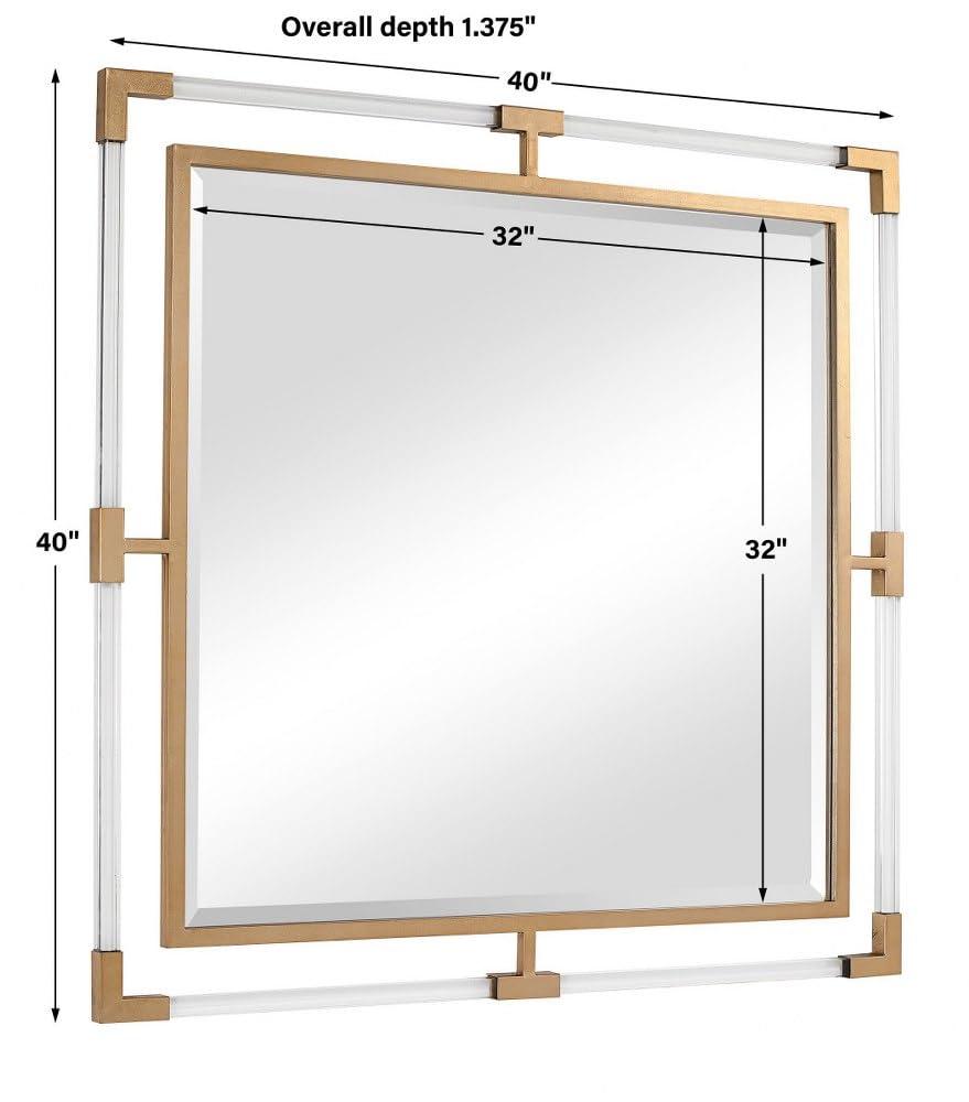 Hyperion Square Mirror - Gold