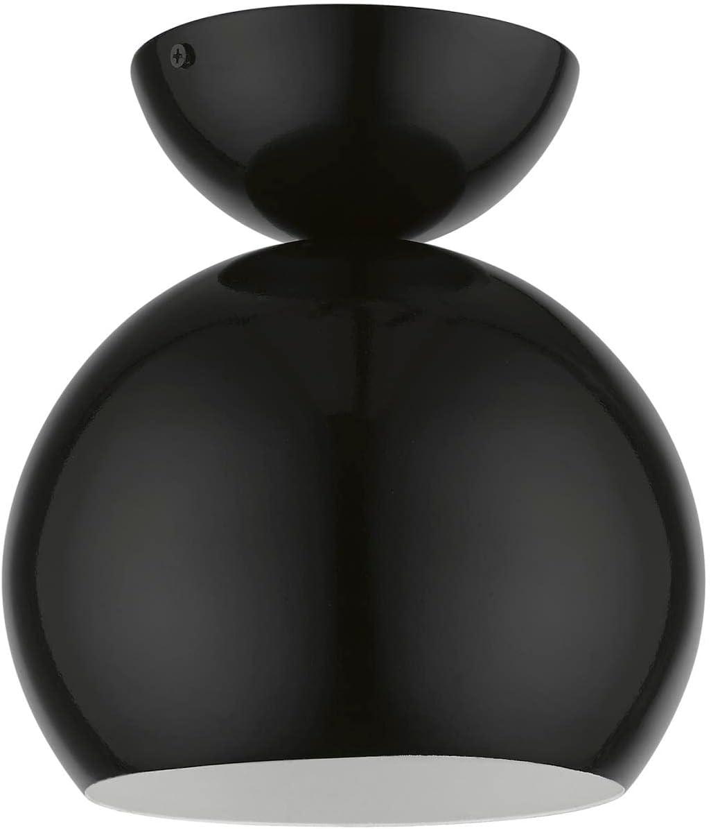 Livex Lighting Stockton 1 - Light Semi-Flush Mount in  Shiny Black