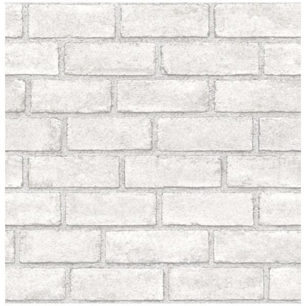 Scott Living 216-in by 20.5-in District Brick White Self Adhesive Wallpaper
