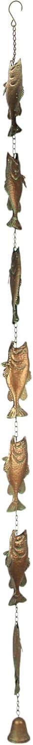 Things2Die4 71 inch Copper Metal Fish Rain Chain Gutter Downspout Home Decor Art