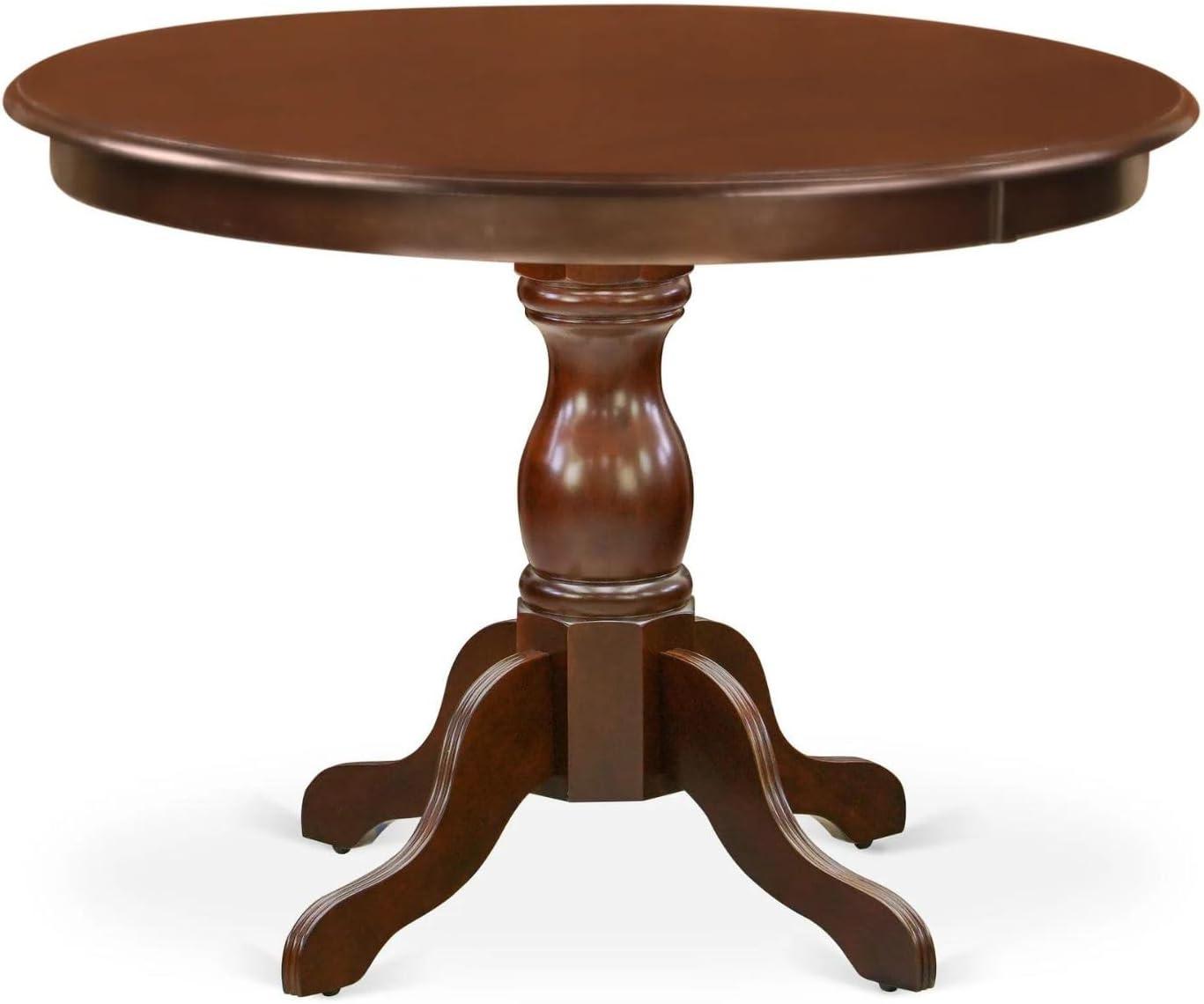 East West Furniture Eden Wood Dining Table with Pedestal Legs in Mahogany