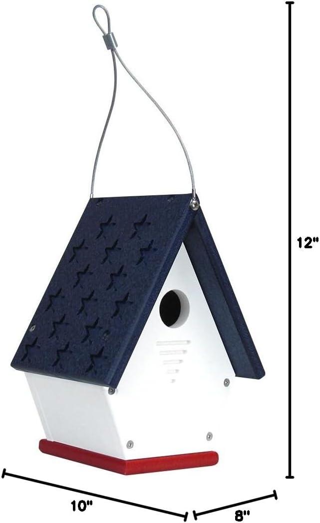 JCs Wildlife Recycled Poly Lumber Wren Chateau Birdhouse - Made in the USA - Perfect Garden and Backyard Birdhouse for Wrens, Chickadees, and