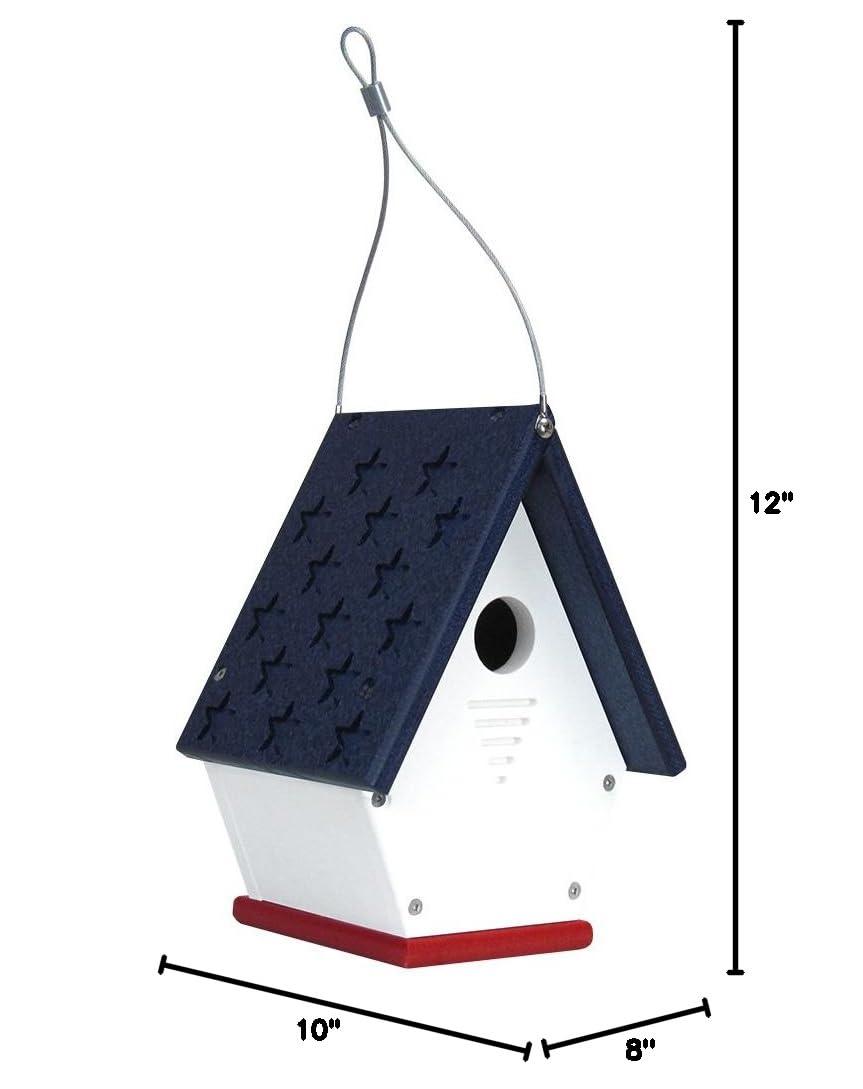 JCs Wildlife Recycled Poly Lumber Wren Chateau Birdhouse - Made in the USA - Perfect Garden and Backyard Birdhouse for Wrens, Chickadees, and