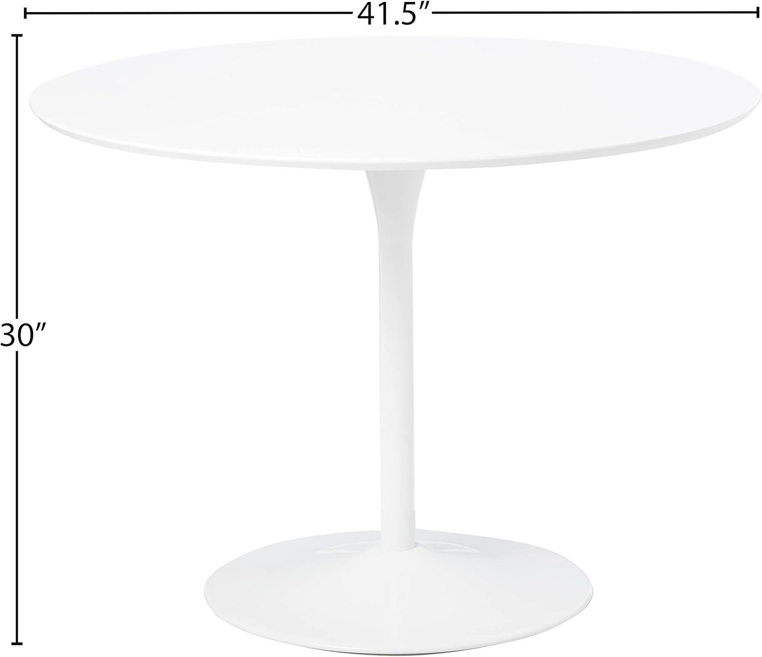 OSP Home Furnishings Flower Dining Table with White Top and Metal Steel Base