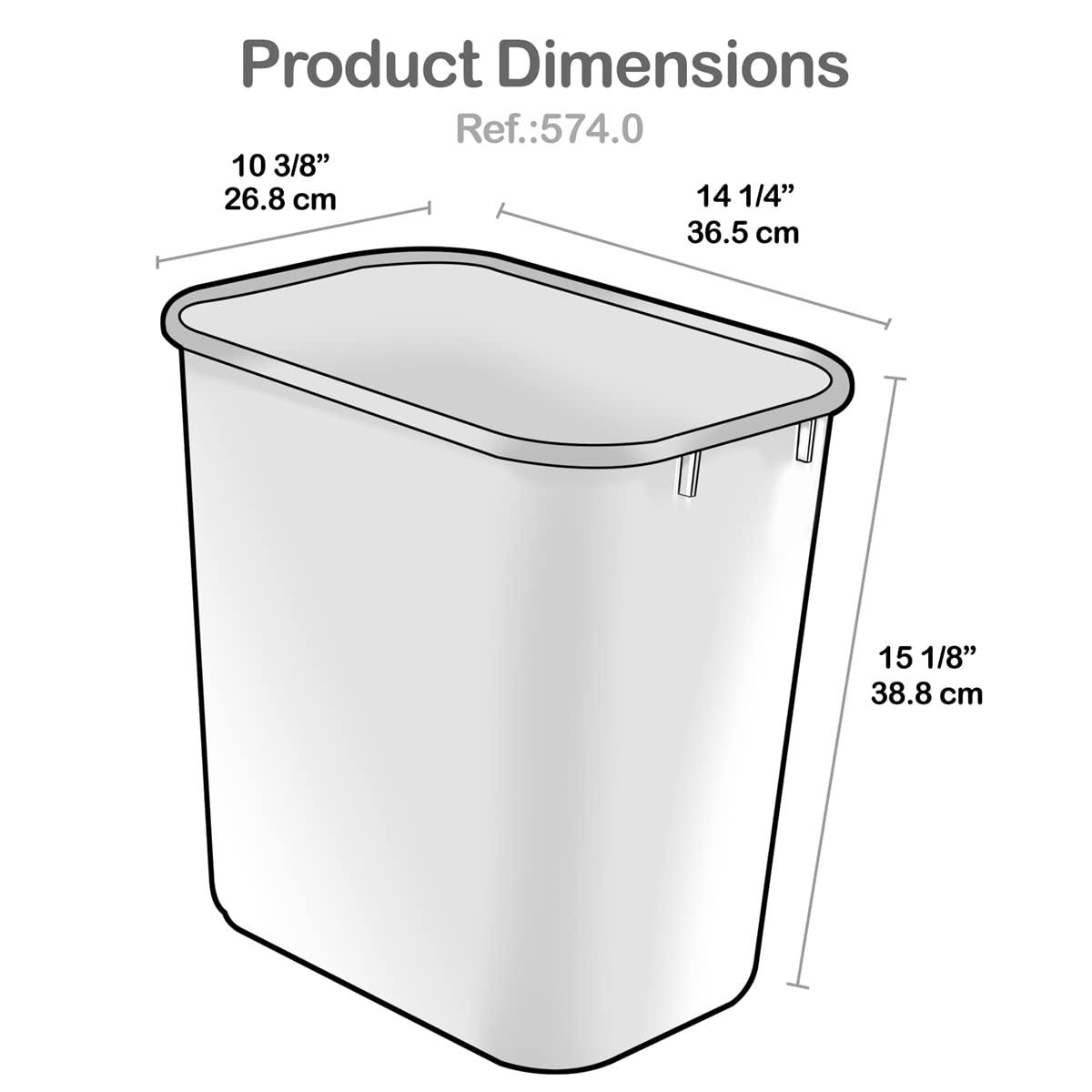 Acrimet Wastebasket Bin for Recycling 27QT (Plastic) (Blue Yellow Red Green) (Set of 4)
