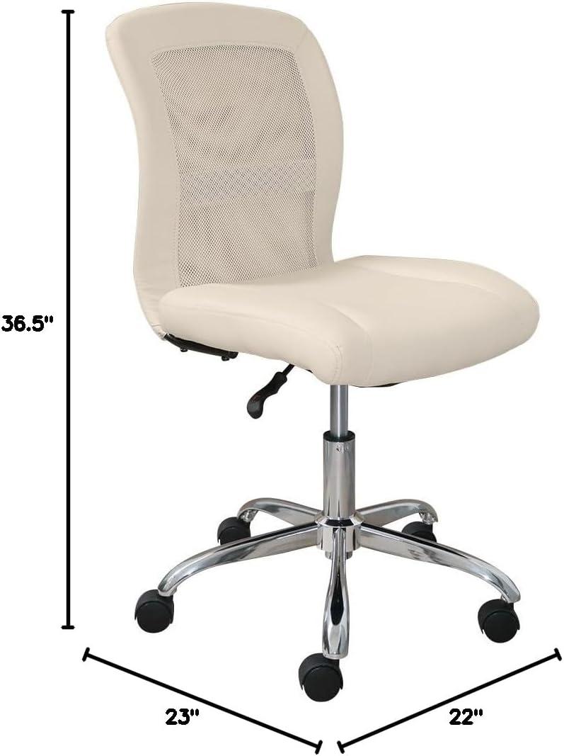 Serta Essential Armless Functional Task Chair with Breathable Mesh Back, Quality Foam Cushion Seat