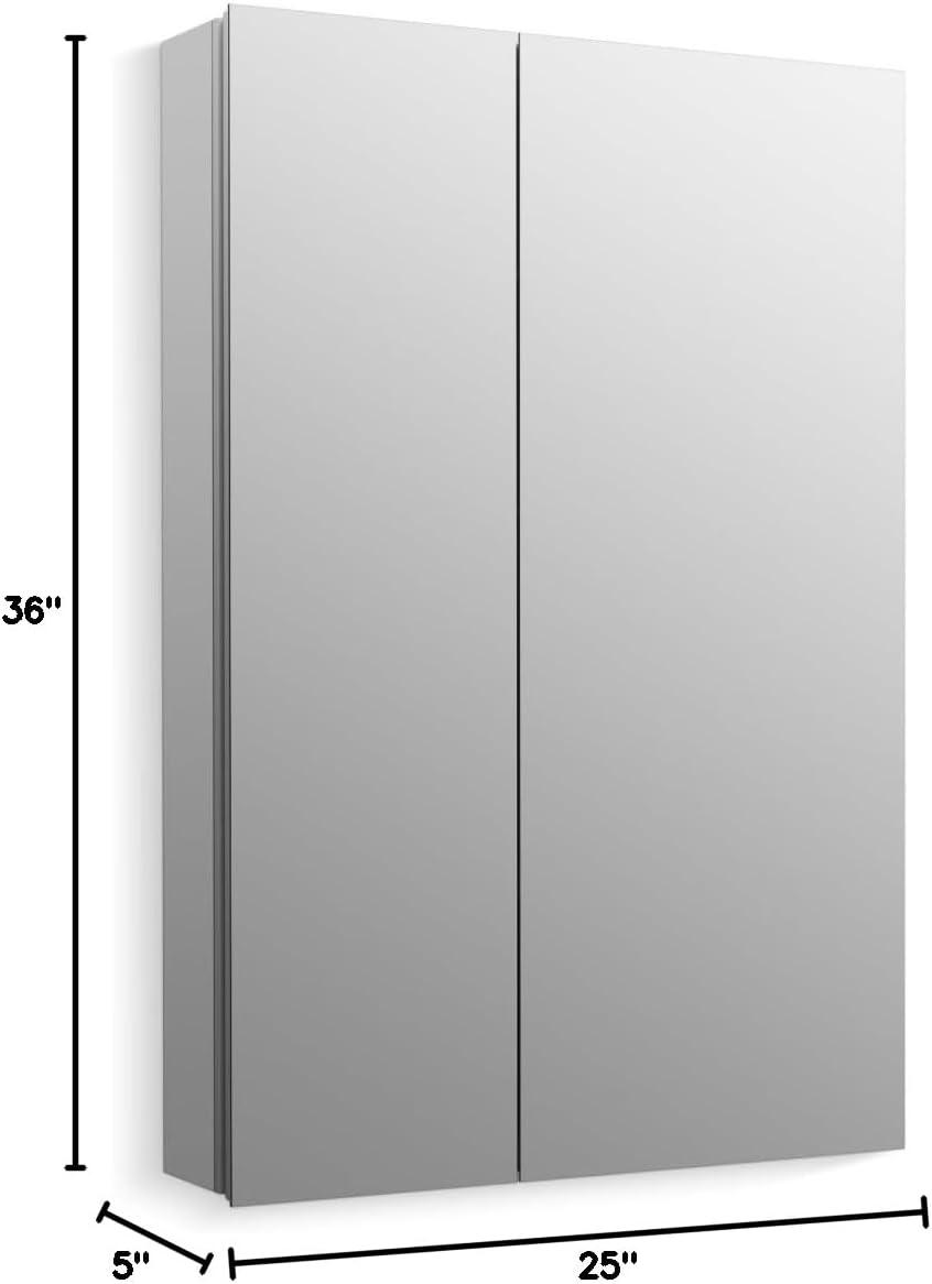 Embark XL Frameless Mirrored Medicine Cabinet with Adjustable Shelves, 25" x 36"