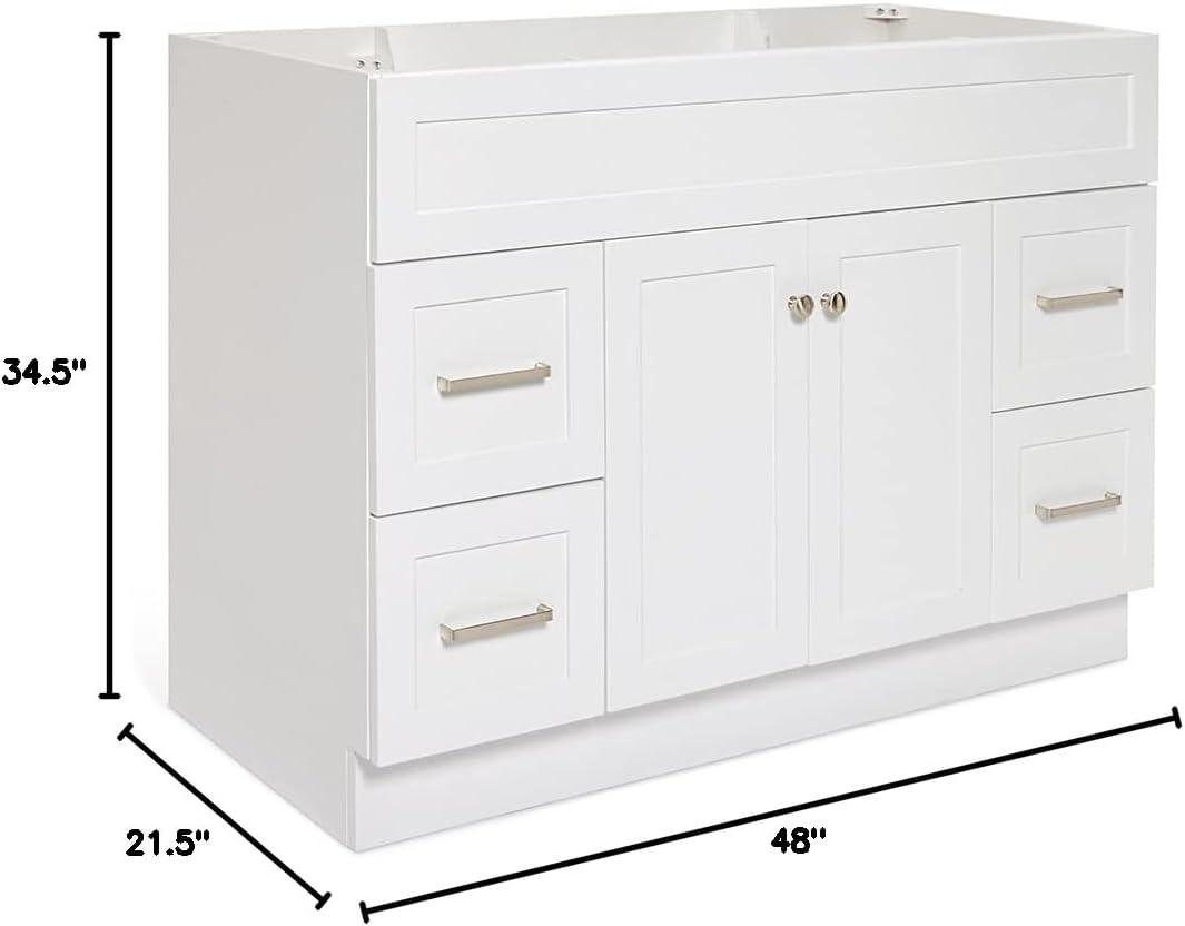 Ariel F049s-Bc Hamlet 48" Single Free Standing Vanity Cabinet Only - White