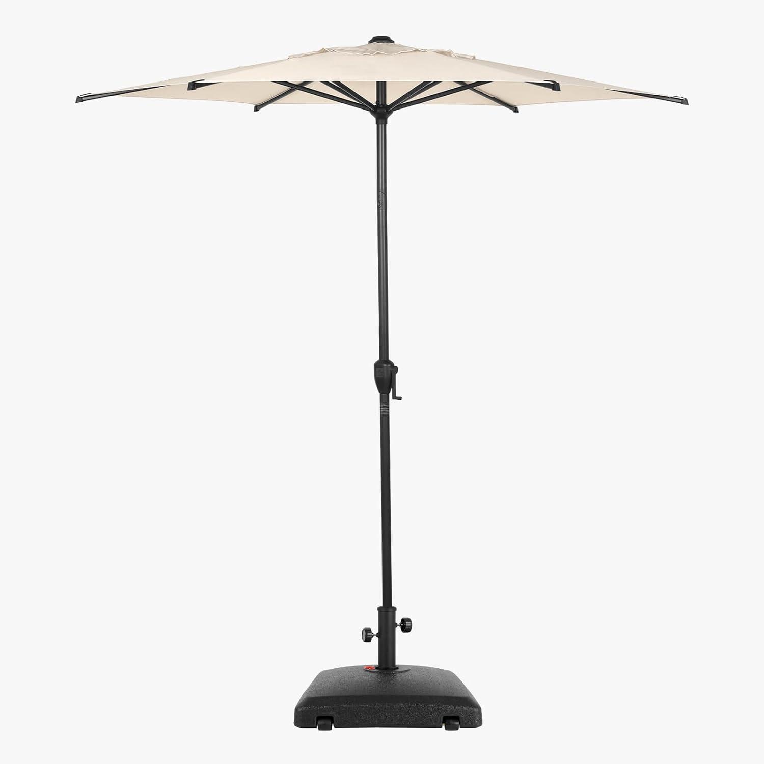 Black Square Steel and Polyethylene Wheeled Umbrella Base