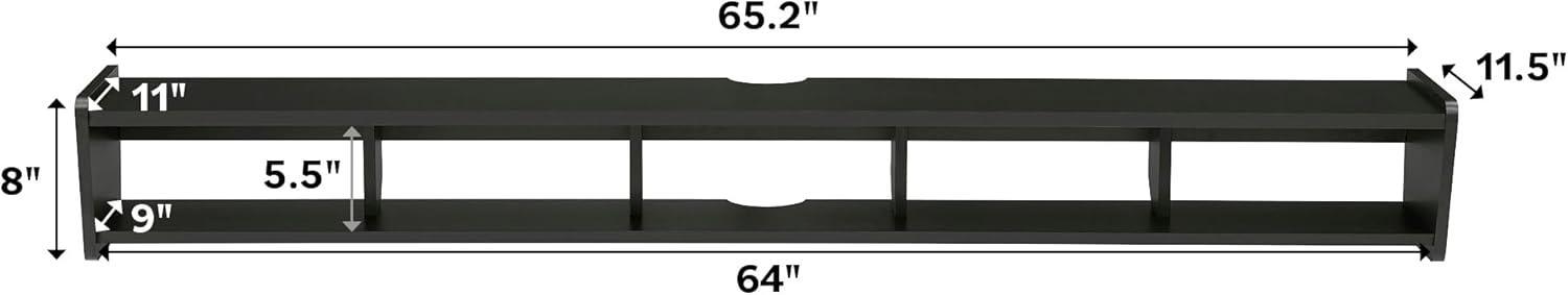 Walker Edison Minimalist Floating TV Stand for TVs up to 70”, Solid Black