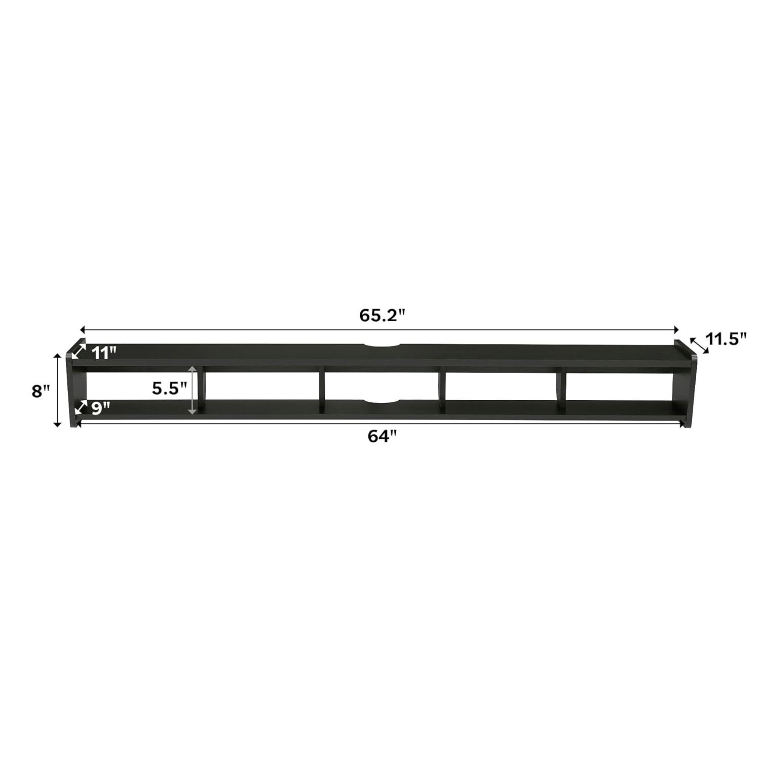 Walker Edison Minimalist Floating TV Stand for TVs up to 70”, Solid Black